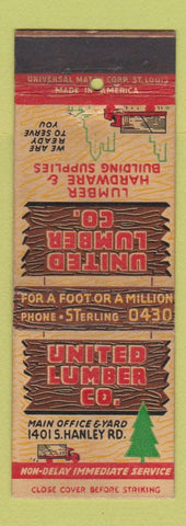 Matchbook Cover - United Lumber St Louis MO WEAR
