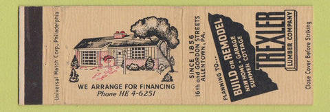 Matchbook Cover - Trexler Lumber Allentown PA