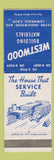 Matchbook Cover - Westwood Building Materials Lumber Lawndale CA