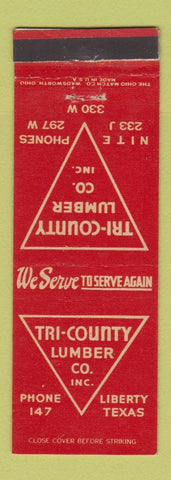 Matchbook Cover - Tri County Lumber Liberty TX