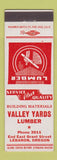 Matchbook Cover - Valley Yards Lumber Lebanon OR