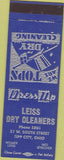 Matchbook Cover - Leiss Dry Cleaners Tipp City OH