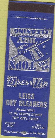 Matchbook Cover - Leiss Dry Cleaners Tipp City OH