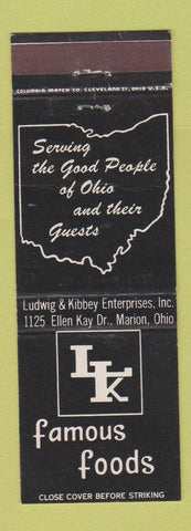 Matchbook Cover - Ludwig Kibbey Foods Marion OH