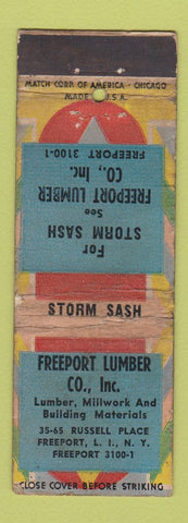 Matchbook Cover - Freeport Lumber LI NY WORN