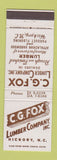 Matchbook Cover - CG Fox Lumber Hickory NC