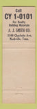 Matchbook Cover - AJ Smith Lumber Builders Supply Nashville TN