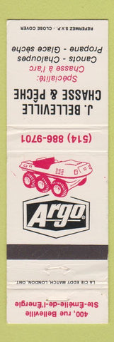 Matchbook Cover - J Belleville Chasse Peche Ste Emelie de I'Energie QC