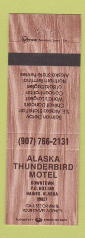 Matchbook Cover - Alaska Thunderbird Motel Haines AK