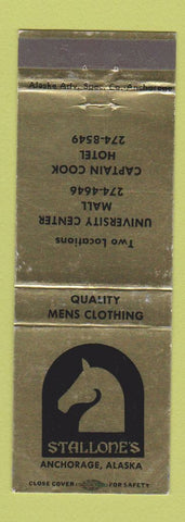 Matchbook Cover - Stallone's Anchorage AK Men's Clothing