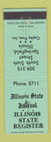 Matchbook Cover - Illinois State Register Newspaper Springfield IL