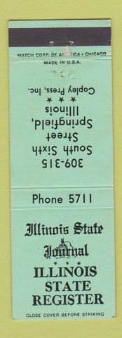 Matchbook Cover - Illinois State Register Newspaper Springfield IL
