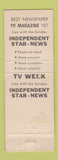 Matchbook Cover - Independent Star Newspaper CA