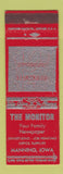 Matchbook Cover - The Monitor Newspaper Manning IA