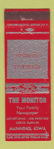 Matchbook Cover - The Monitor Newspaper Manning IA