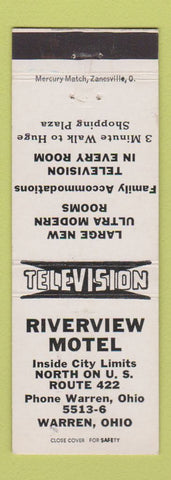 Matchbook Cover - Riverview Motel Warren OH
