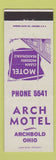 Matchbook Cover - Arch Motel Archbold OH
