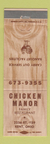 Matchbook Cover - Chicken Manor Kent OH restaurant