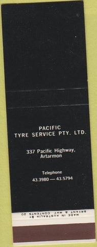 Matchbook Cover - Pacific Tire Serive Artarmon Australia? SAMPLE