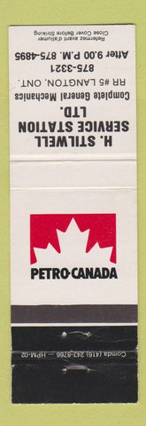 Matchbook Cover - Petro Canada oil gas H Stilwell Langton ON