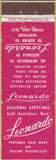 Matchbook Cover - Leonardo Hair Products? Hawthorn Australia
