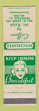 Matchbook Cover - Coiffures by Mr Ralph hair salon Brookfield IL WEAR