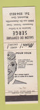 Matchbook Cover - Salon de Coiffure Serge hair salon Montreal QC
