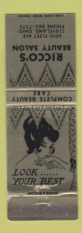 Matchbook Cover - Ricco's Beauty Salon Cleveland OH hair