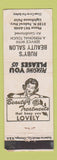 Matchbook Cover - Ruby's Beauty Salon Lighthouse Point FL WORN