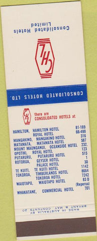 Matchbook Cover - Consolidated Hotels Limited Australia? SAMPLE