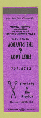 Matchbook Cover - First Lady and The Playboy hair salon Seattle WA PURPLE