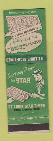 Matchbook Cover - St Louis Star Times Newspaper MO