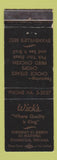 Matchbook Cover - Wick's Restaurant Evansville IN WEAR