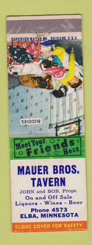 Matchbook Cover - Mauer Bros Bavern Elba MN Trout