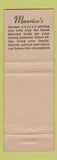 Matchbook Cover - Maurice's Steak House Wichita Falls TX WEAR