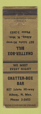 Matchbook Cover - Chatter Box Bar Bill Albuquerque NM
