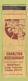 Matchbook Cover - Charlton Restaurant Carlisle PA