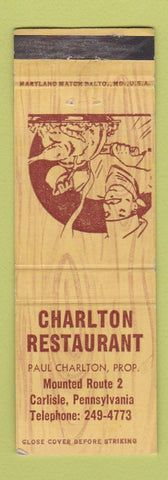 Matchbook Cover - Charlton Restaurant Carlisle PA
