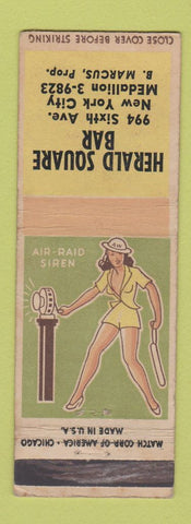 Matchbook Cover - Herald Square Bar New York City pinup