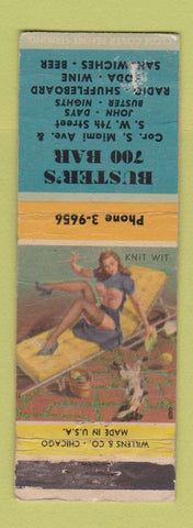 Matchbook Cover - Buster's 700 Bar pinup WEAR