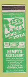 Matchbook Cover - Hempy's Restaurant Harmony OH