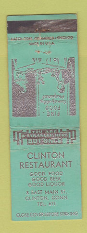 Matchbook Cover - Clinton Restaurant Clinton CT WEAR