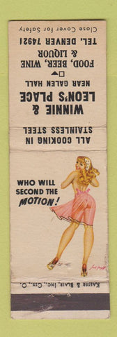 Matchbook Cover - Winnie & Leon's Place pinup Chicago?
