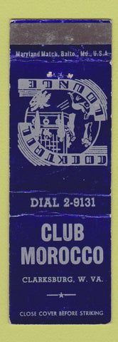 Matchbook Cover - Club Morocco Clarksburg WV