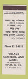 Matchbook Cover - Village Cafeteria Motel Ripley WV