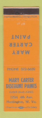 Matchbook Cover - Mary Carter Discount Paints Huntington WV