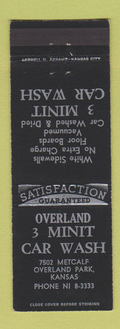 Matchbook Cover - 3 Minit Car Wash Overland Park KS
