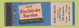 Matchbook Cover - Sinclair oil gas Burk's Service Arvada Colorado