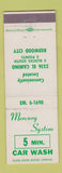 Matchbook Cover - Mercury System Car Wash Redwood City CA