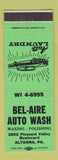 Matchbook Cover - Bel Air Auto Wash car Altoona PA